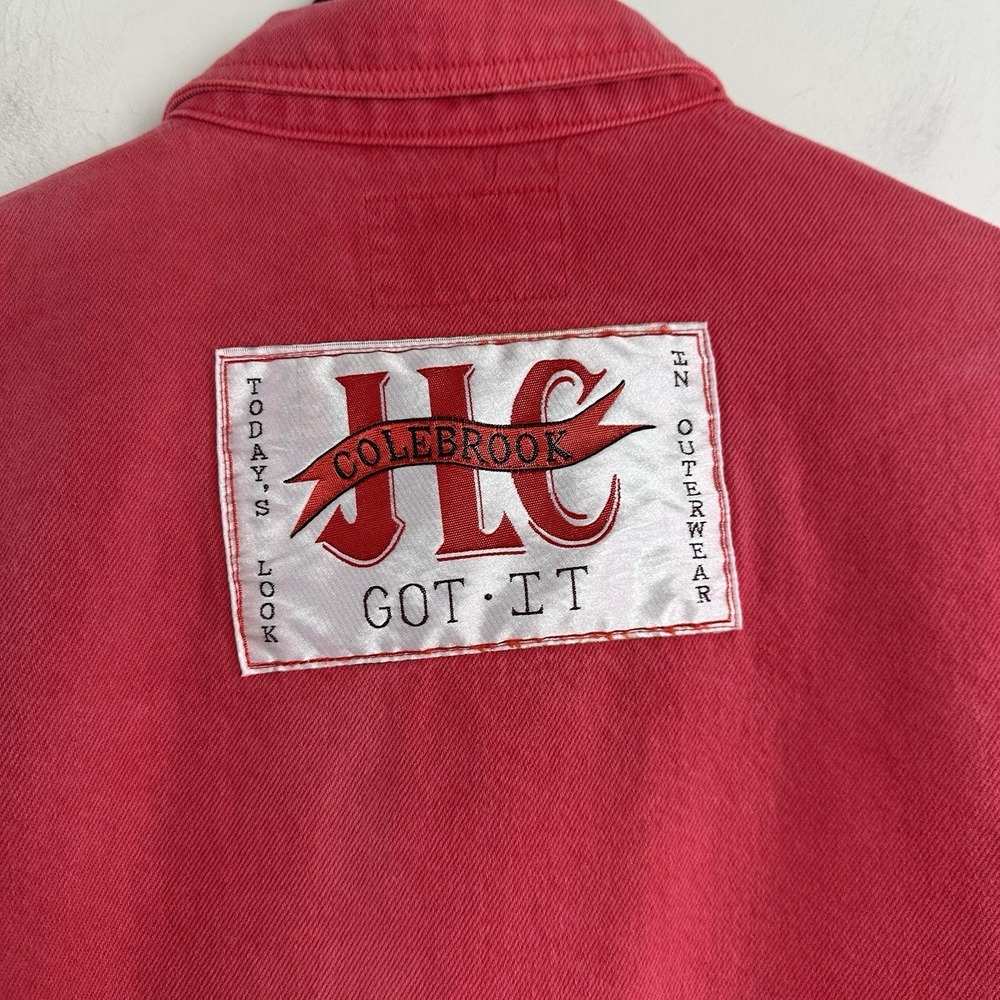 Vintage JL Colebrook Chore Jacket Red Small Barn Retro Denim Western Classic - Picture 7 of 11
